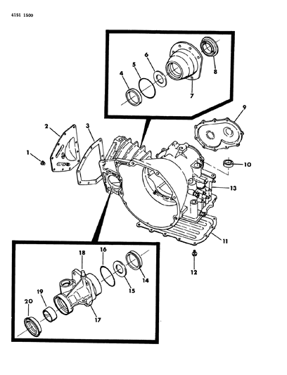 1984 Chrysler Town & Country Case, Extension And Retainer Diagram