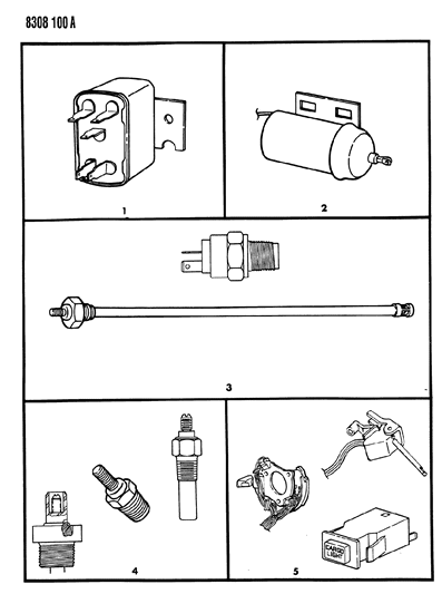 1988 Dodge Dakota Switches - Relays - Solenoids - Sensors Diagram