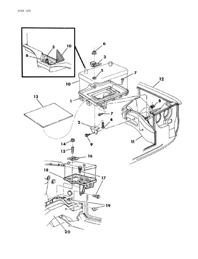 1984 Chrysler Executive Sedan Battery Tray Diagram