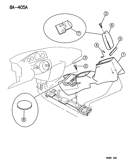 1996 Dodge Neon Molding-Console CUPHOLDER Diagram for 4665305