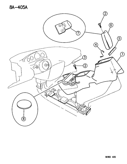 1996 Dodge Neon Console, Floor Diagram