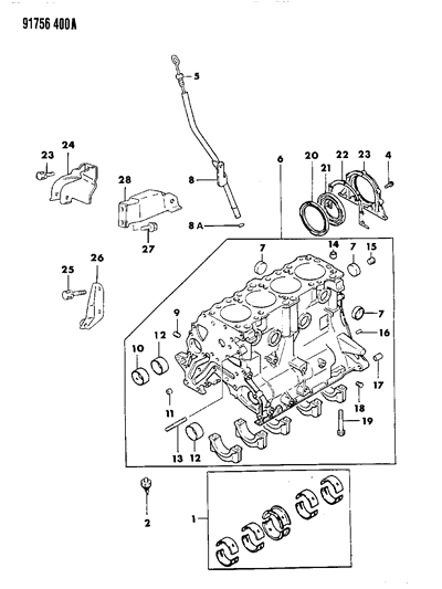 1991 Dodge Stealth Guide Engine Oil Level Gauge Diagram for MD124782