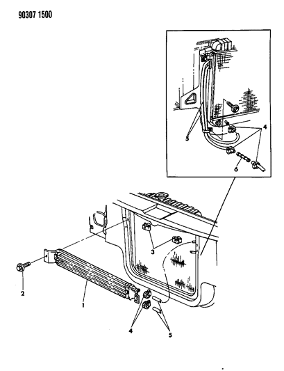 1991 Dodge Dakota Oil Cooler - Auxiliary Diagram