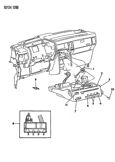 1992 Chrysler Town & Country Control, Air Conditioner Diagram