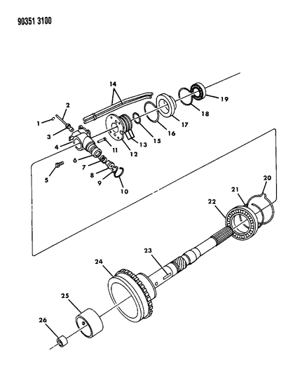 1991 Dodge W150 Governor & Output Shaft Diagram 2