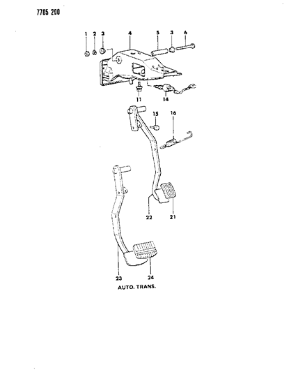 1988 Chrysler Conquest Brake Pedal Diagram