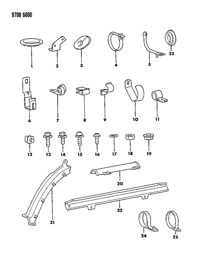 1989 Chrysler Conquest Attaching Parts - Wiring Harness Diagram