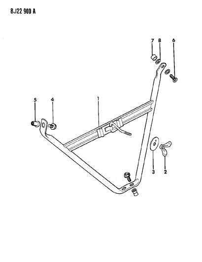 1988 Jeep Grand Wagoneer Spare Wheel, Interior Mounting Diagram