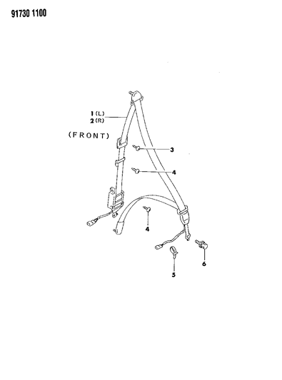 1991 Dodge Stealth Front Seat Belt Diagram