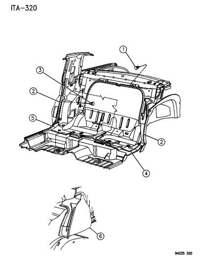 1994 Dodge Spirit Silencers - Rear Compartment Diagram