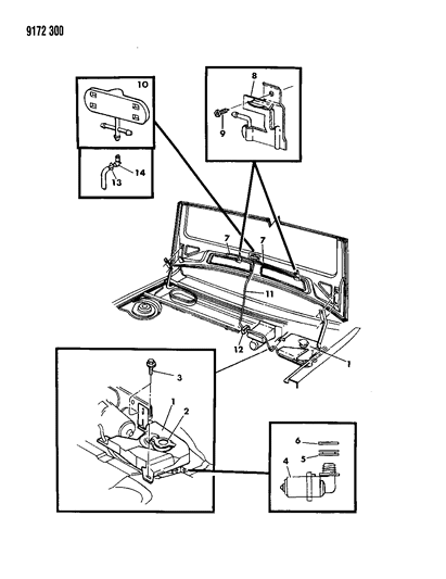 1989 Dodge Omni Windshield Washer System Diagram
