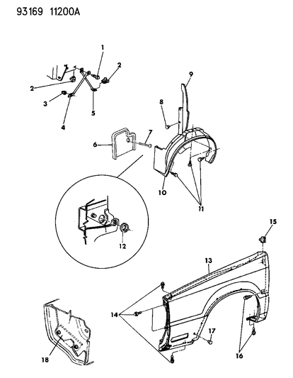 1993 Chrysler Imperial Fender & Shield Diagram