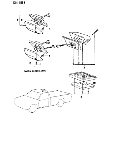 1987 Dodge Ram 50 Lamp - Dome Diagram