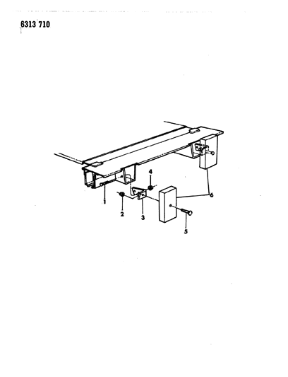 1986 Dodge Ram Van Bumper, Rear Diagram 1