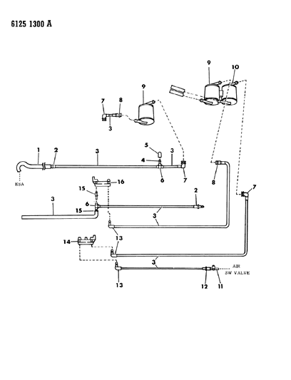 1986 Chrysler Laser EGR Hose Harness Diagram 2