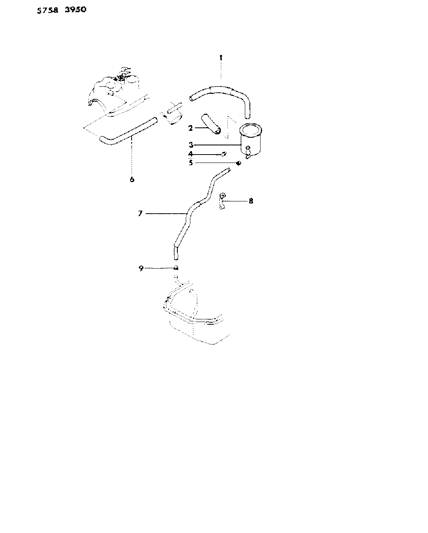 1985 Dodge Conquest Oil Separator & Engine Breather Diagram 3