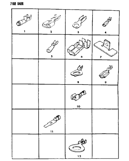 1987 Dodge Shadow Terminal Diagram for 5211602