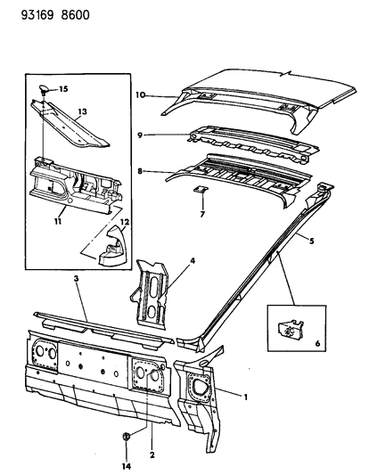 1993 Dodge Daytona Liftgate Opening Panel Diagram