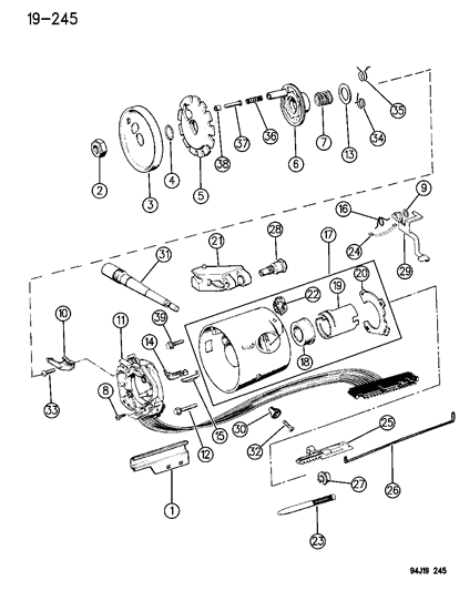 1994 Jeep Cherokee Housing - Steering Column Upper Diagram 2