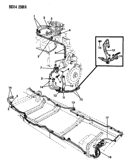 1990 Dodge D150 Fuel Line Diagram 1