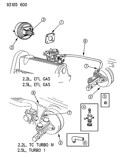 1993 Dodge Shadow Booster, Power Brake Diagram