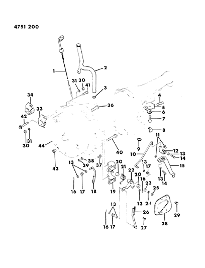 1984 Dodge Ram 50 BUSHING Trans Control Diagram for MD952178