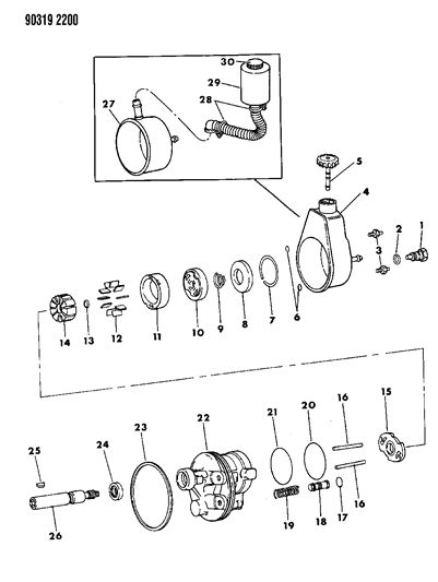 1990 Dodge W150 Power Steering Pump Diagram