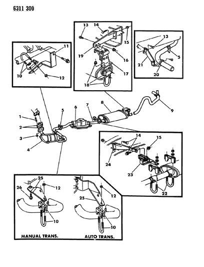 1987 Dodge Ramcharger Exhaust System Diagram 2