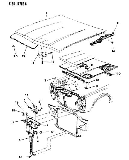 1987 Dodge Diplomat Hood Diagram