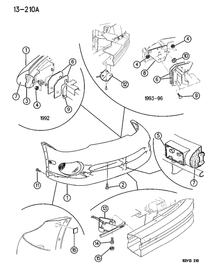 1992 Dodge Viper SHIM-Bumper-Thick Diagram for 4708227