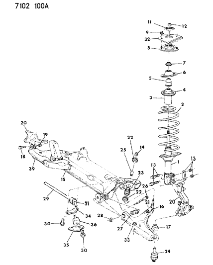 1987 Dodge Omni Suspension - Front Diagram 1