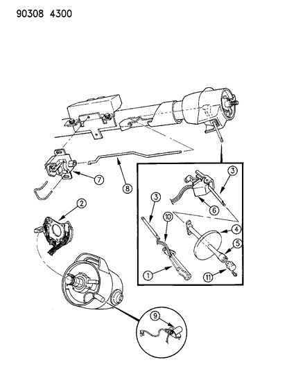 1992 Dodge W150 Switches - Turn Signal & Hazard Warning Diagram