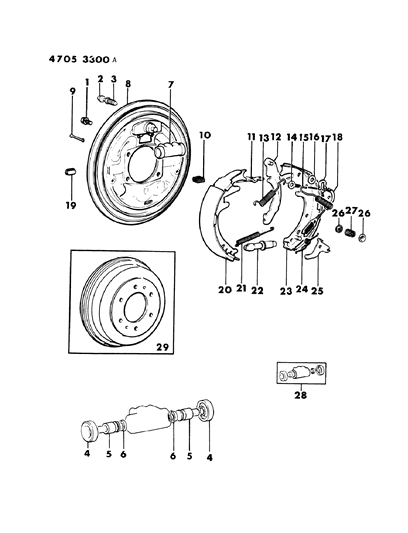 1984 Dodge Ram 50 Brakes, Rear Diagram 2