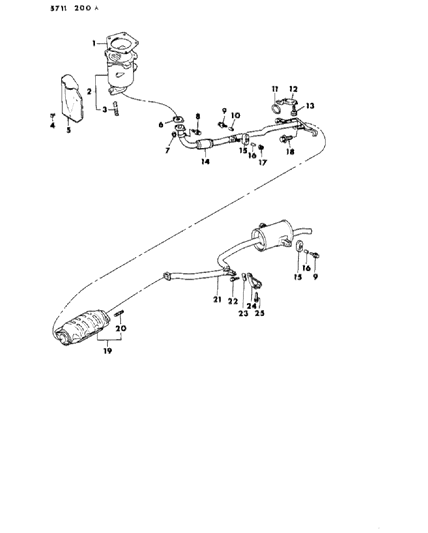 1985 Dodge Colt Exhaust System Diagram 3