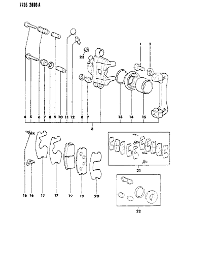 1988 Dodge Colt Front Brakes Diagram 3