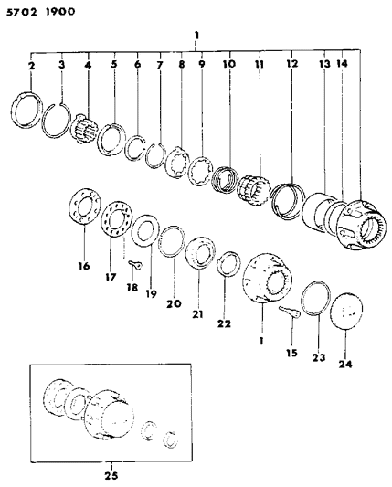 1986 Dodge Ram 50 Hub, Front Wheel Locking - Front Axles Diagram