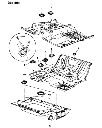 1987 Dodge Diplomat Plugs Floor Pan Diagram
