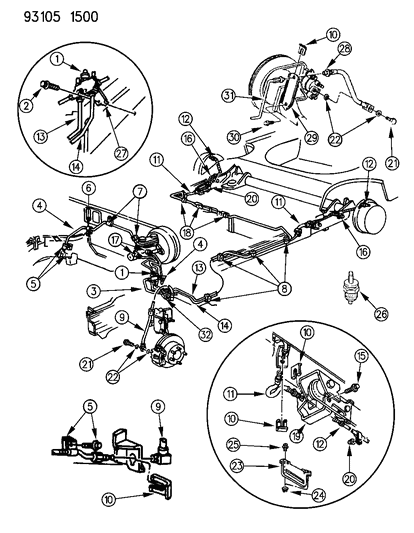 1993 Chrysler LeBaron Sedan Lines & Hoses, Brake Diagram 2
