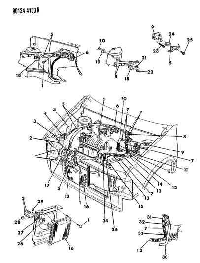 1990 Dodge Caravan Plumbing - A/C & Heater Diagram 4