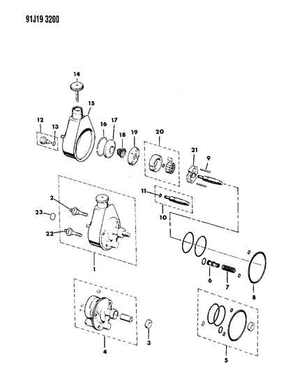 1991 Jeep Grand Wagoneer Power Steering Pump Diagram