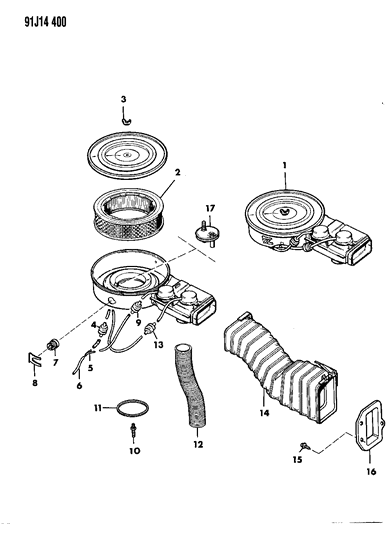 1991 Jeep Grand Wagoneer Air Cleaner Diagram