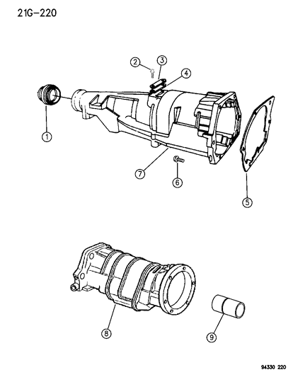 1996 Dodge Ram 1500 Extension - Automatic Transmission Diagram 1