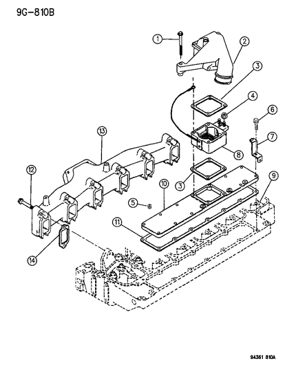 1996 Dodge Ram 2500 Exhaust Manifold Gasket Diagram for 4796511