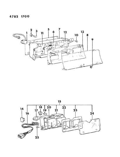 1984 Dodge Ram 50 Cluster, Instrument Panel Diagram