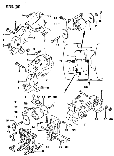 1991 Dodge Stealth Engine Mounting And Support Diagram 2