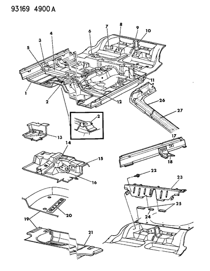 1993 Chrysler LeBaron Floor Pan Diagram 1