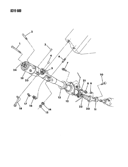 1989 Dodge Ram Van Column, Steering, Tilt Upper & Lower Diagram