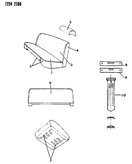 1987 Chrysler LeBaron Base Front Seat Diagram 5