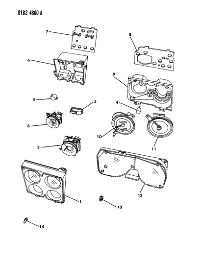 1988 Chrysler Fifth Avenue Instrument Panel Cluster Diagram