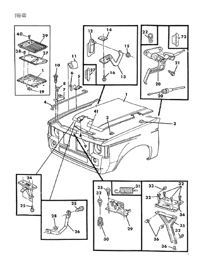 1985 Dodge Omni Hood Diagram